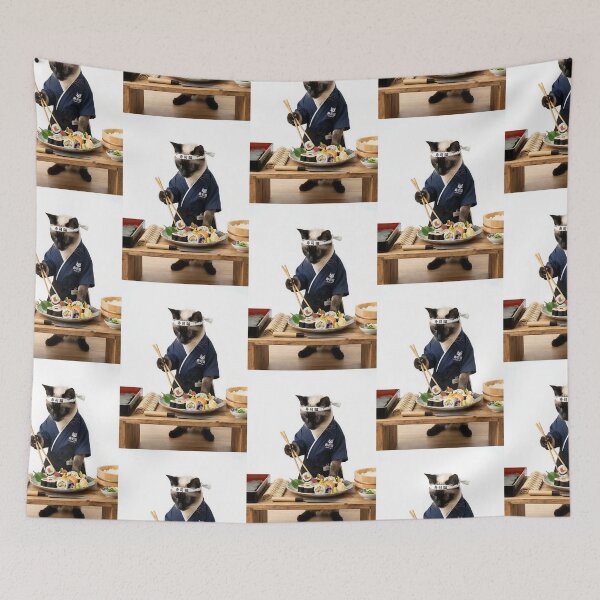 Item preview, Siamese Cat Sushi Chef Master designed and sold by PictoVibe.