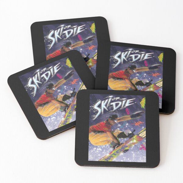 Item preview, Snowboarder Performing Grab Trick On Neon Pattern Snowboard designed and sold by de-art99.