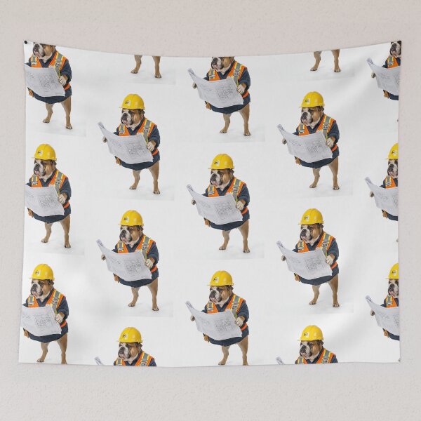 Item preview, Bulldog Construction Worker designed and sold by PictoVibe.