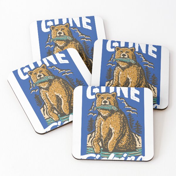 Item preview, Gone Fishing Vintage Bear Illustration designed and sold by merona-design.