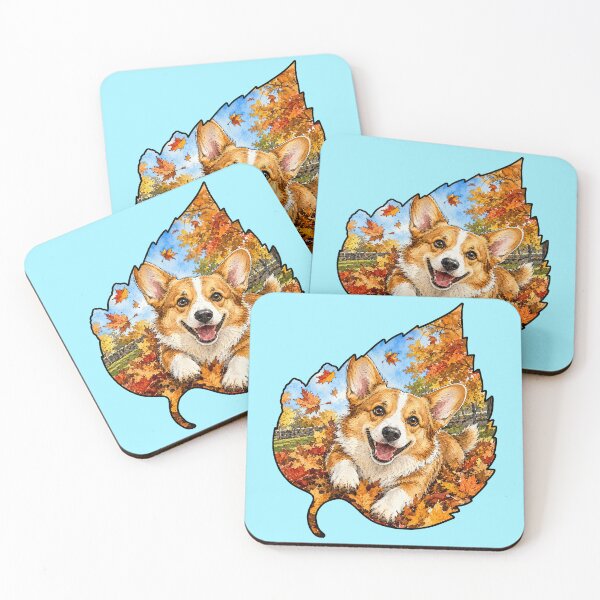 Item preview, Fall Corgi Playing In Autumn Leaves designed and sold by Lion and Lamb Design.