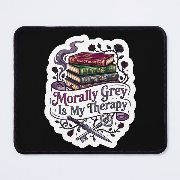 Item preview, Morally Gray Is My Therapy - Dark Romance Bookstack Sticker designed and sold by AlruanceStudio.