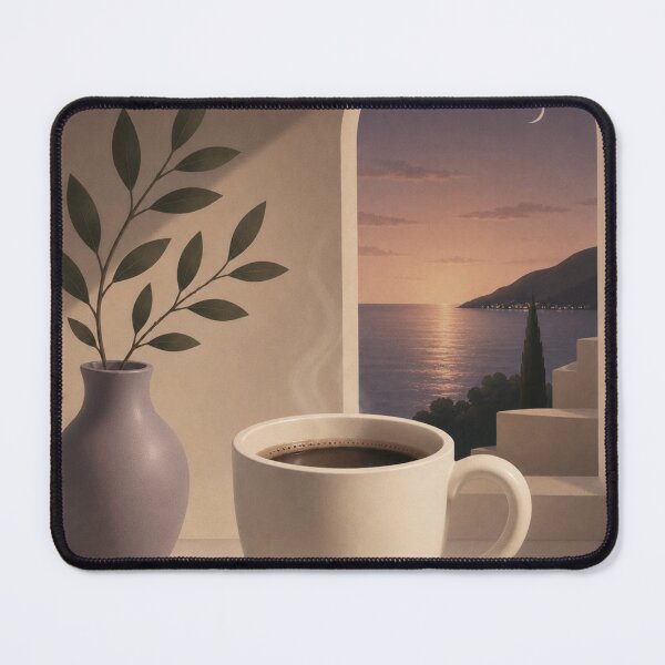 Item preview, Mediterranean Dusk Coffee | Cozy Crescent Moon Evening designed and sold by joycrysstudio.