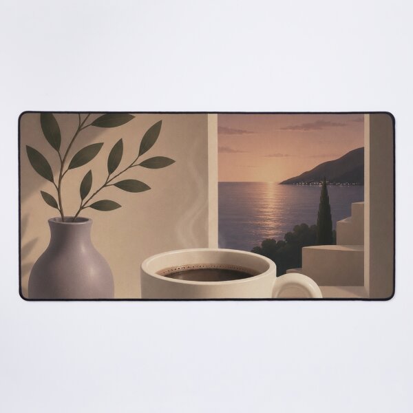 Item preview, Mediterranean Dusk Coffee | Cozy Crescent Moon Evening designed and sold by joycrysstudio.