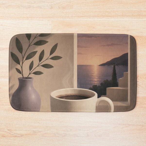 Item preview, Mediterranean Dusk Coffee | Cozy Crescent Moon Evening designed and sold by joycrysstudio.