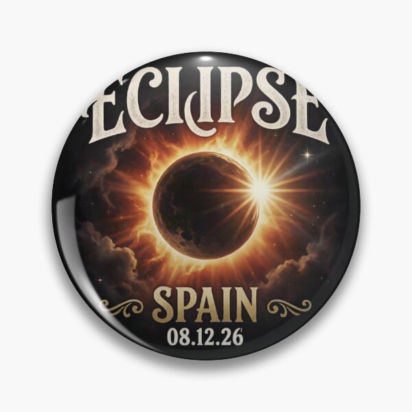 Item preview, Eclipse Spain 2026 Total Solar Eclipse Vintage Space designed and sold by Zizo-DR44.