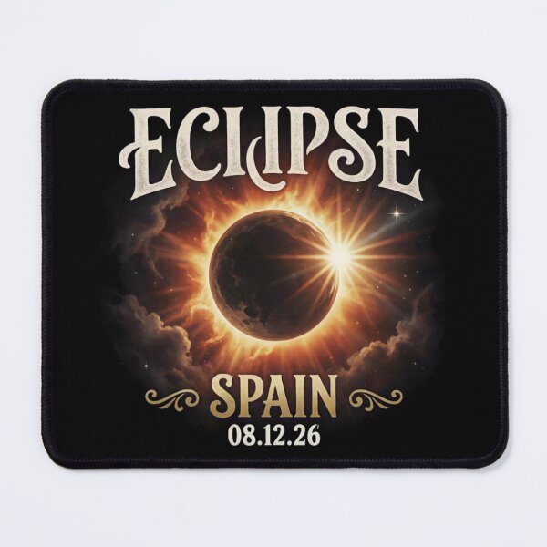 Item preview, Eclipse Spain 2026 Total Solar Eclipse Vintage Space designed and sold by Zizo-DR44.