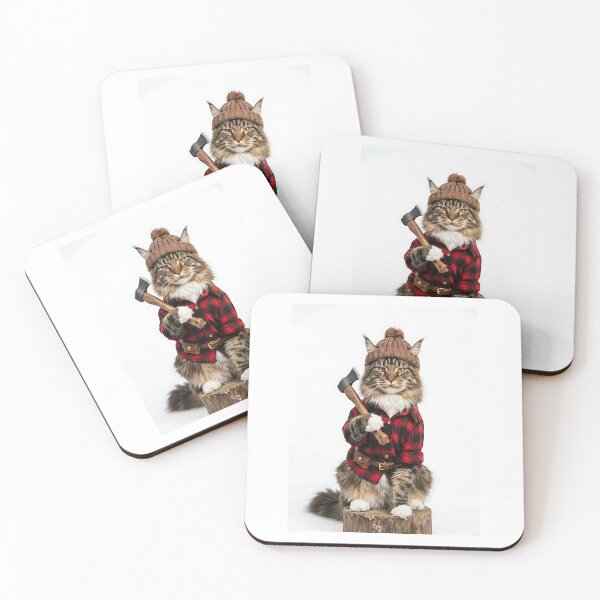 Item preview, Maine Coon Cat Lumberjack Strong designed and sold by PictoVibe.