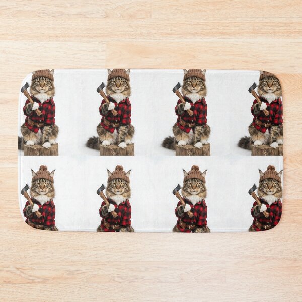 Item preview, Maine Coon Cat Lumberjack Strong designed and sold by PictoVibe.