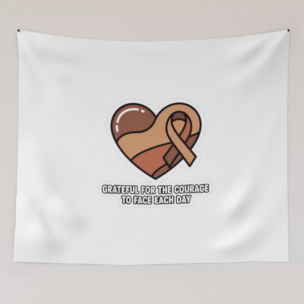Item preview, Heart with Awareness Ribbon & Gratitude Text designed and sold by NiftyWrx.