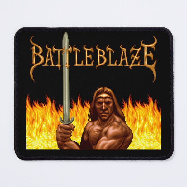 Item preview, Muscular Barbarian Warrior Raising Broadsword In Front Of Flaming Hellfire designed and sold by ENDLESS LUXURY.