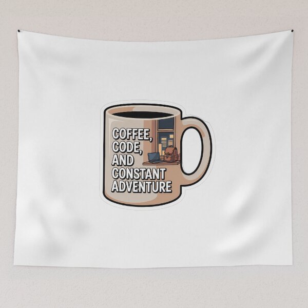 Item preview, Coffee, Code, and Constant Adventure designed and sold by NiftyWrx.