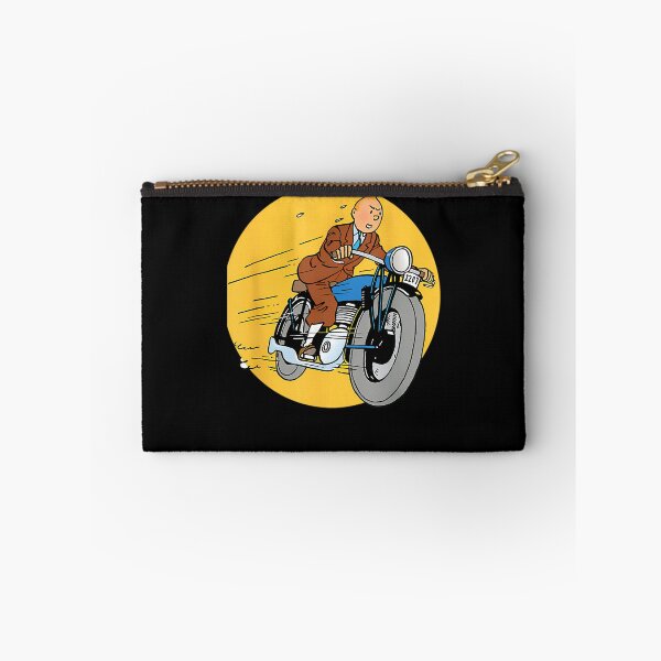 Item preview, Brown Suit Reporter Riding Blue Motorcycle Speeding Forward designed and sold by ENDLESS LUXURY.