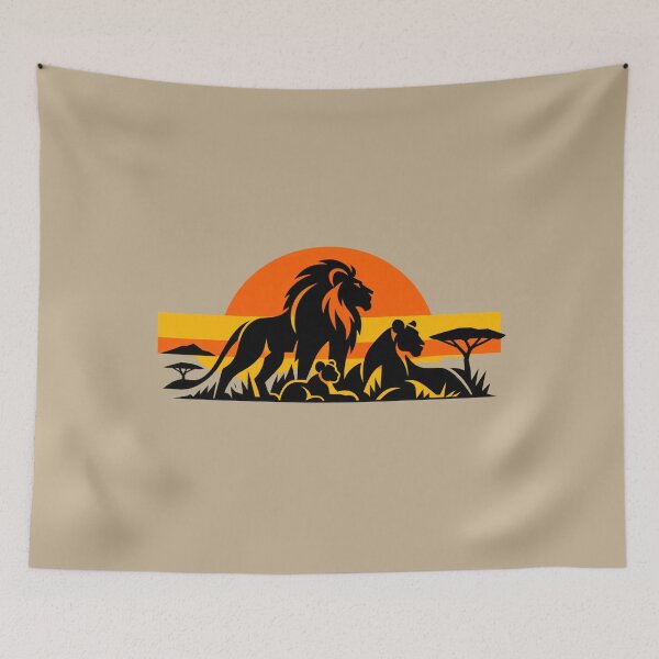 Item preview, African Lion Sunset Safari Wildlife Graphic designed and sold by JonelCrafts.