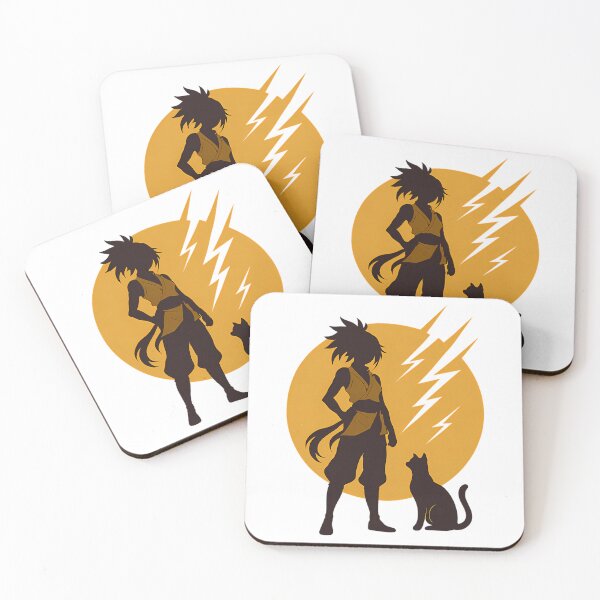 Item preview, Female Ninja Silhouette Standing Beside Black Cat Under Yellow Moon designed and sold by jestemjaros.