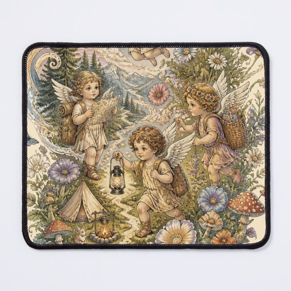Item preview, Romantic Renaissance Little Angels Hiking Poster designed and sold by Skyrocketz.