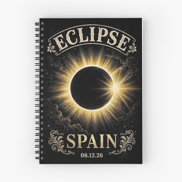 Item preview, Eclipse Spain 2026 Solar Eclipse Vintage Celestial  designed and sold by Zizo-DR44.