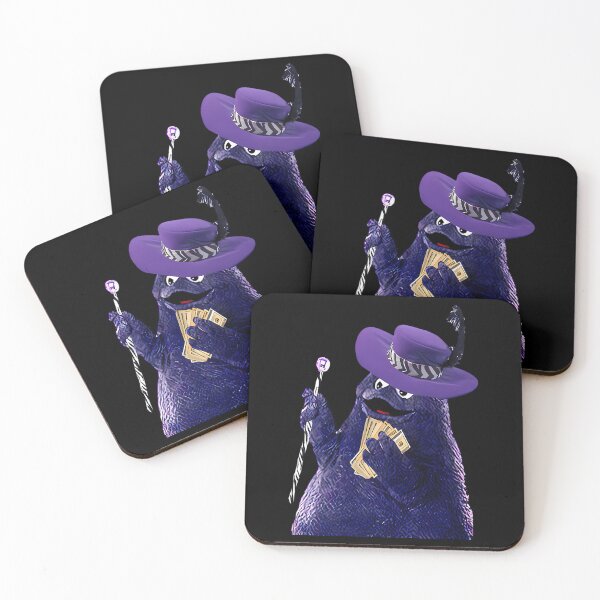 Item preview, Purple Mascot Wearing Feathered Wide Brim Hat Holding Stack Of Cash And Cane designed and sold by jestemjaros.