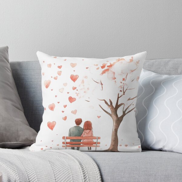 Item preview, Romantic Couple Sitting under Cherry Blossom Tree Watercolor Art designed and sold by KLSRAJ.