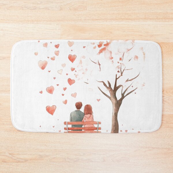 Item preview, Romantic Couple Sitting under Cherry Blossom Tree Watercolor Art designed and sold by KLSRAJ.