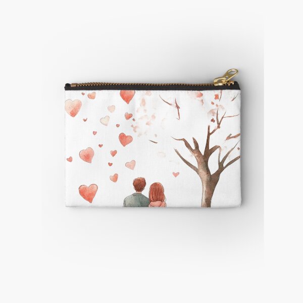 Item preview, Romantic Couple Sitting under Cherry Blossom Tree Watercolor Art designed and sold by KLSRAJ.