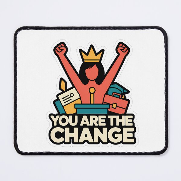 Item preview, Empowering Woman with Crown and Progress Symbols designed and sold by NiftyWrx.