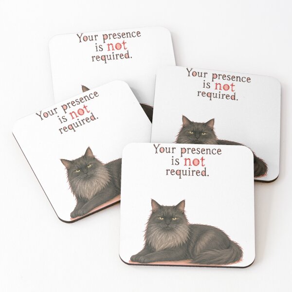 Item preview, Your Presence Is Not Required Sarcastic Cat Art designed and sold by SarcasmAndSpite.