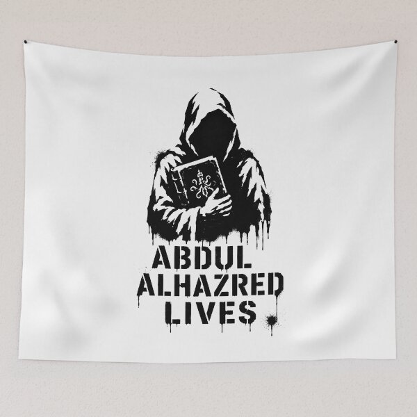 Item preview, Abdul Alhazred Lives | Necronomicon Cultist Stencil | Lovecraft Horror Graffiti designed and sold by Extravanganzza.