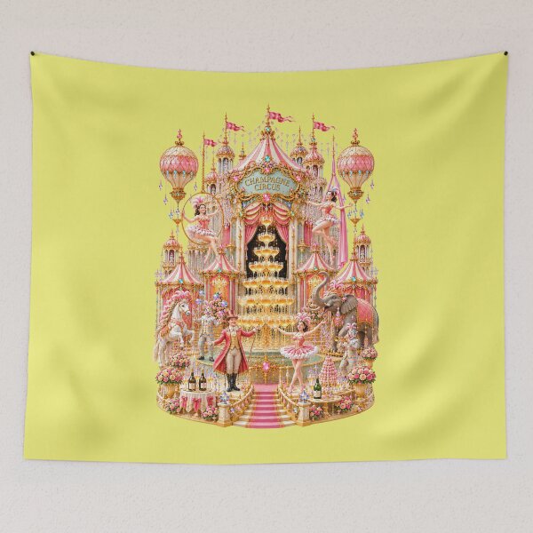 Item preview, Champagne Circus Fantasy – Enchanted Pink Carnival Palace with Champagne Fountain, Clowns & Circus Magic designed and sold by sunbowjp stadio.