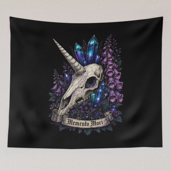 Item preview, Momento Mori Unicorn Crystal Skull designed and sold by UnicornAndRaven .