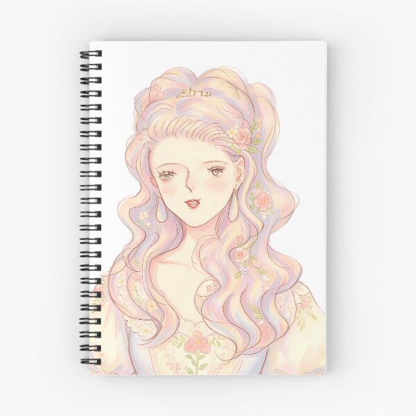 Item preview, Pastel Rainbow-Haired Lady — Floral Rococo Portrait designed and sold by Bondingbonding.