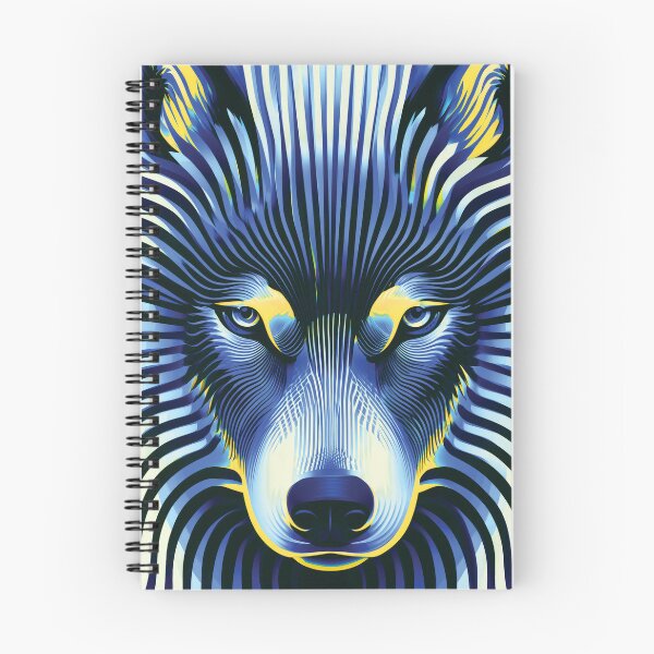 Item preview,  MARINA — Trippy Wolf Optical Illusion | Pop Art Vaporwave Alternative in Navy & Gold designed and sold by ✨nightvrld.