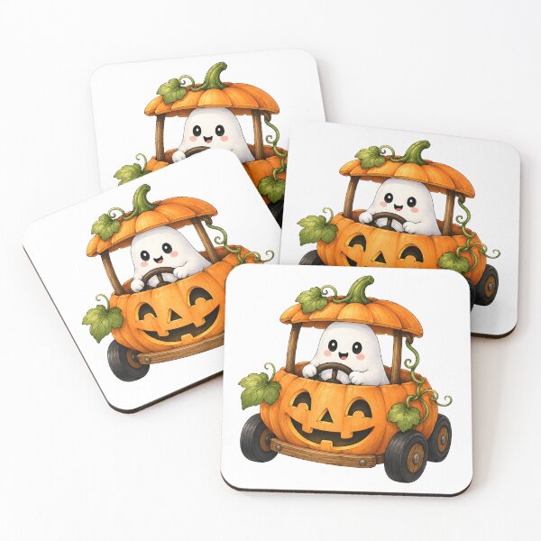 Item preview, Cute Halloween Ghost Pumpkin Carriage designed and sold by trendspatterns.