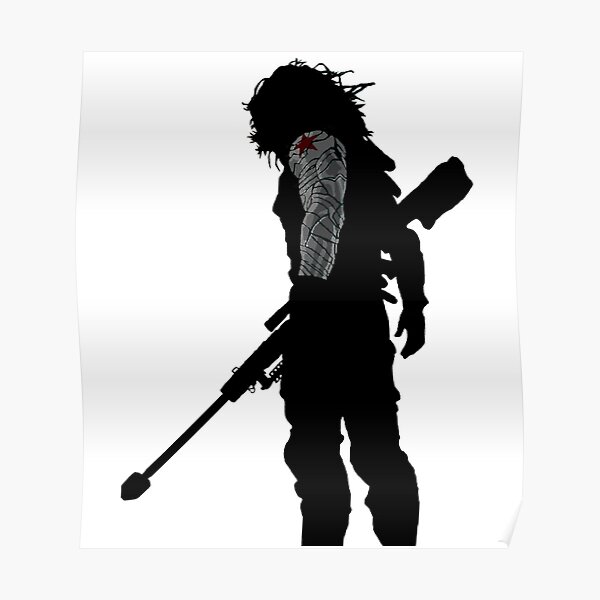 Winter soldier silhouette Poster