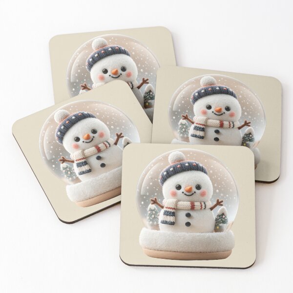 Item preview, Cute Plush Snowman in a Winter Snow Globe designed and sold by colorful-white.