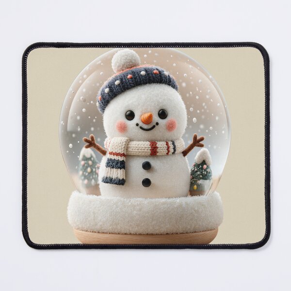 Item preview, Cute Plush Snowman in a Winter Snow Globe designed and sold by colorful-white.