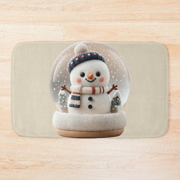 Item preview, Cute Plush Snowman in a Winter Snow Globe designed and sold by colorful-white.