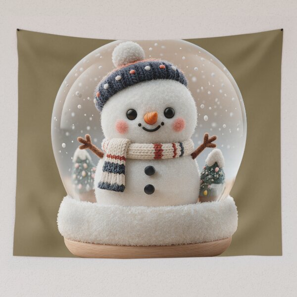 Item preview, Cute Plush Snowman in a Winter Snow Globe designed and sold by colorful-white.