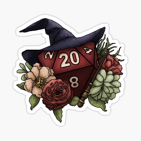 Wizard Class D20 - Tabletop Gaming Dice Sticker