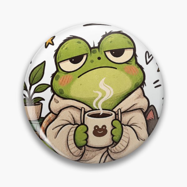 Item preview, I’m Fine-ish Frog – Cute Coffee Frog Cozy Mood designed and sold by DESPOT07.
