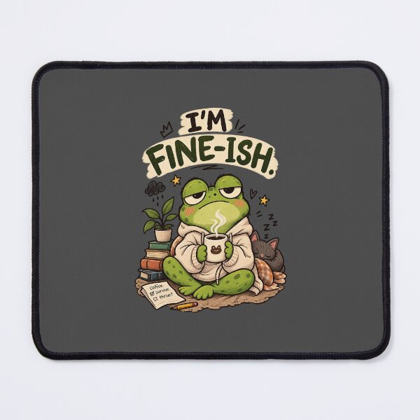 Item preview, I’m Fine-ish Frog – Cute Coffee Frog Cozy Mood designed and sold by DESPOT07.