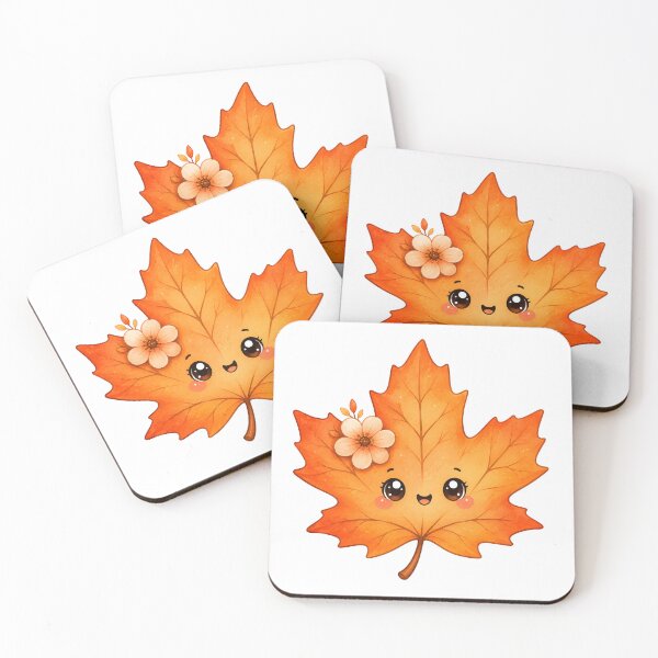 Item preview, Cute Kawaii Autumn Leaf designed and sold by trendspatterns.