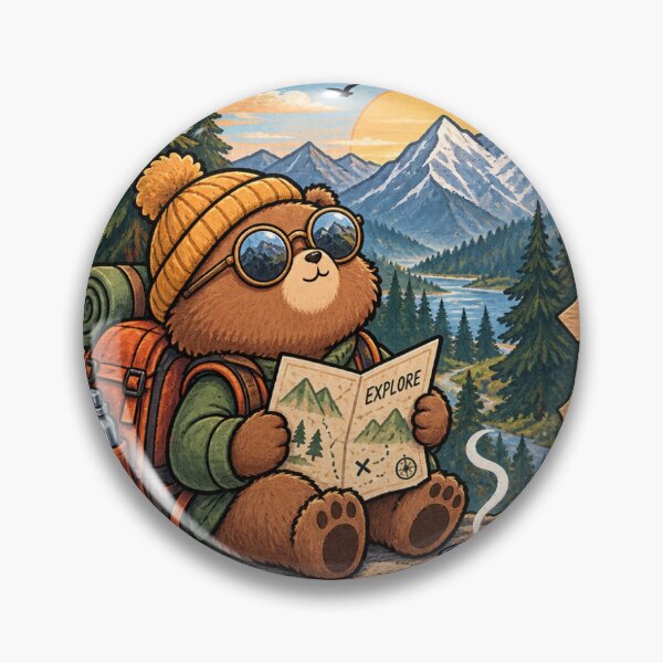 Item preview, Collect Moments Not Things – Cute Hiking Bear Adventure designed and sold by DESPOT07.