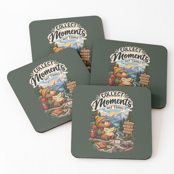 Item preview, Collect Moments Not Things – Cute Hiking Bear Adventure designed and sold by DESPOT07.