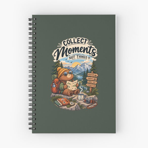Item preview, Collect Moments Not Things – Cute Hiking Bear Adventure designed and sold by DESPOT07.