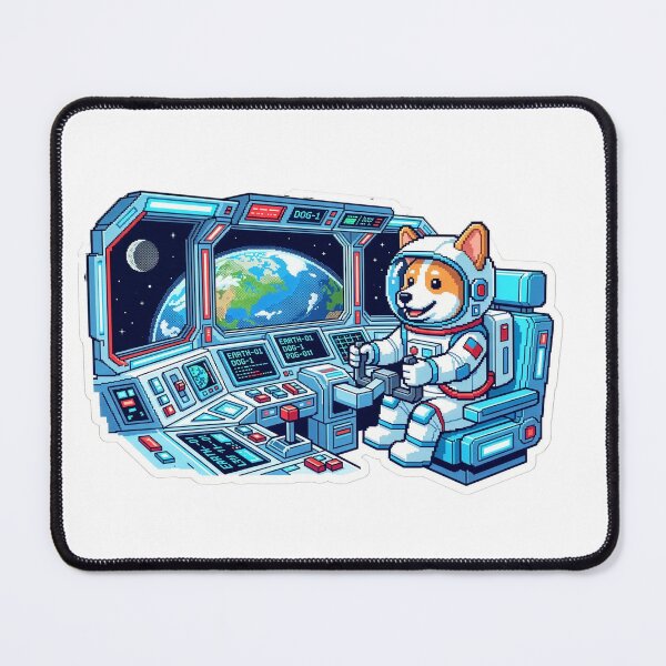 Item preview, Pixel Astronaut Corgi Spaceship Cockpit Earth View designed and sold by Mr. Pawsome.