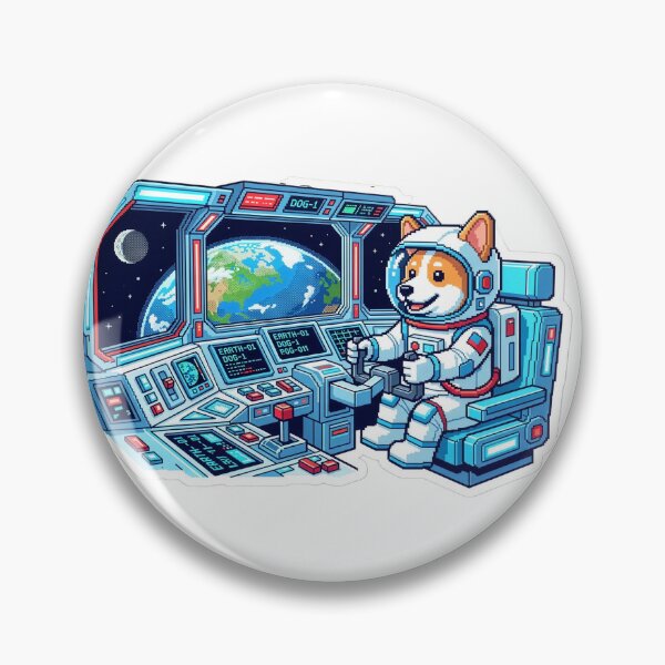 Item preview, Pixel Astronaut Corgi Spaceship Cockpit Earth View designed and sold by Mr. Pawsome.