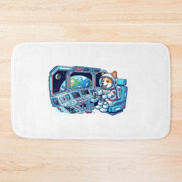 Item preview, Pixel Astronaut Corgi Spaceship Cockpit Earth View designed and sold by Mr. Pawsome.