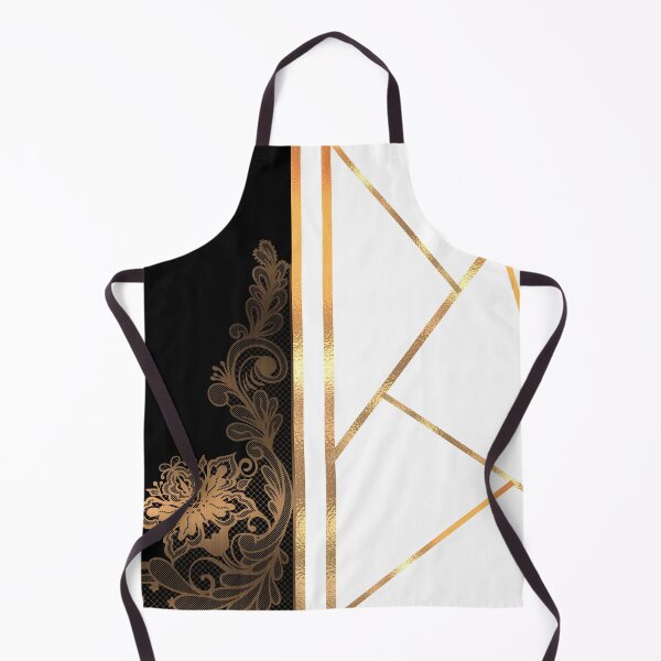 Item preview, Gold Floral Lace & Geometric Line Art Split Black White designed and sold by Verantia.