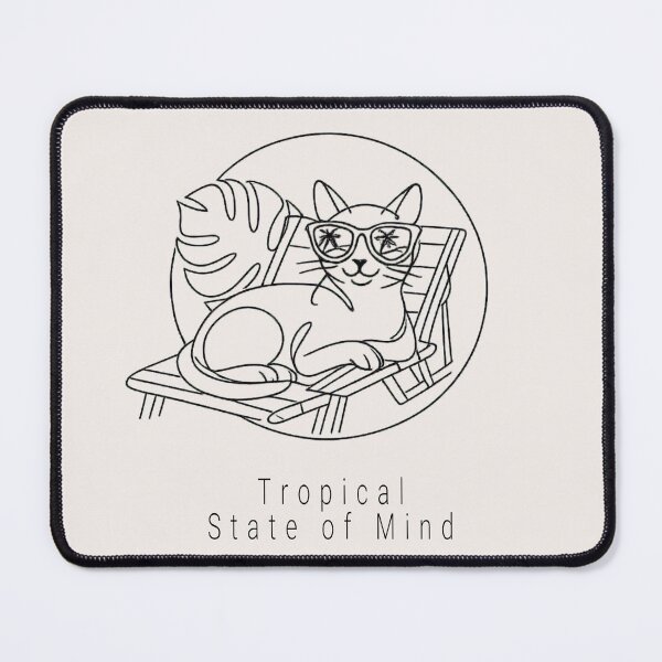 Item preview, Minimalist Tropical Siamese Cat Line Art - Summer Beach Accessories designed and sold by tineldesign.